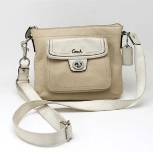 Coach Beige and Cream Leather Crossbody